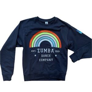 NWT Zumba dance company sweatshirt lightweight rainbow